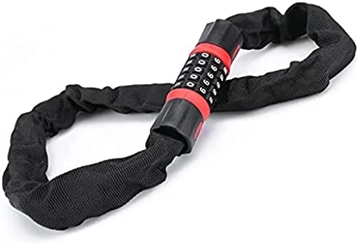 Bike Lock : Secure Lock Chain Bar Lock Anti Theft Mountain Bike Password Lock Portable Electric Motorcycle Lock Bike Accessories, Red, 1.5m, Gigh End4