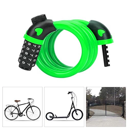 Bike Lock : SGSG Bike Lock Combination 5 digit Bicycle Chain Lock High Security Bike Locks Cable Wear Resistant Corrosion Protection, Anti-theft Locks for Bicycle Motorbike Fence Garage Easy to Carry