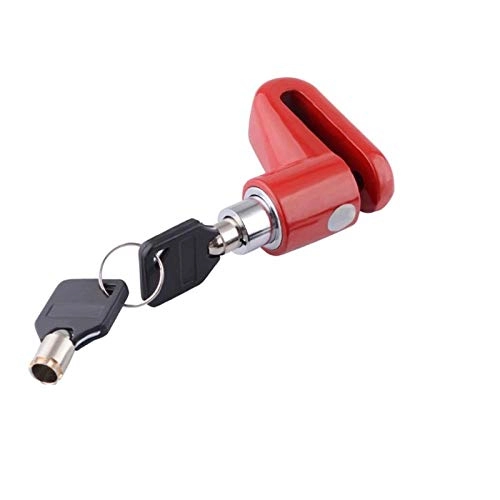 Bike Lock : SlimpleStudio Bike Lock Motorcycle Lock Security Anti Theft Bicycle Motorbike Motorcycle Disc Brake Lock Theft Protection For Scooter Safety-Black bicycle lock (Color : Red)