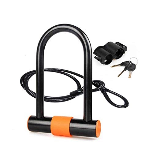 Bike Lock : U-Locks Strong Security U Lock With Steel Cable Bike Lock Combination Anti-theft Bicycle Bike Accessories U-Lock (Color : STYLE 2)
