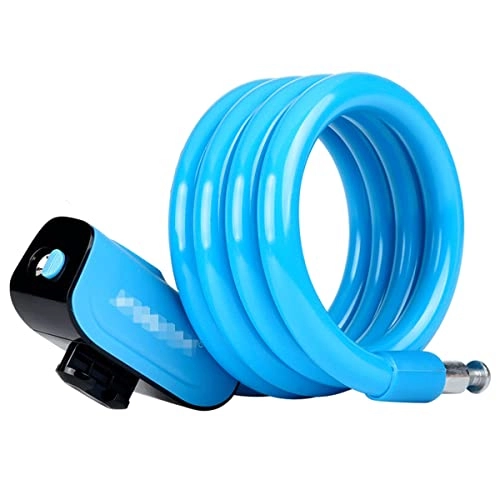 Bike Lock : UFFD Bike Lock 4 Feet Coiled Bike Cable Lock With Keys High Security With Mounting Bracket, For Bicycle Outdoors Heavy Duty 0.4 Inch Diameter (Color : Blue, Size : 1.2mx12mm)