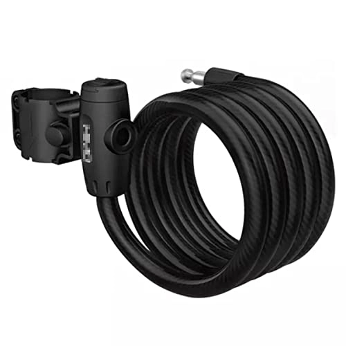 Bike Lock : UFFD Bike Lock Cable, Bike Cable Lock With Keys High Security Cable Lock Coiled Bike Lock With Mounting Bracket (Color : Black, Size : 1.5m)