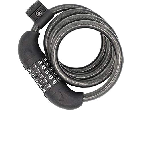 Bike Lock : WEMUR Bike lock Security Combination Steel Wire Bike Motorbike Code Lock Anti-Theft Cable Lock Spiral Lock-black bicycle lock (Color : Black)