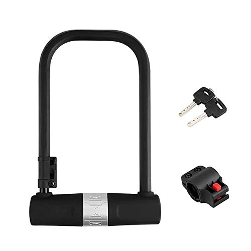 Bike Lock : WFSM Bicycle U-Lock Bicycle Safety Carbon Steel Anti-Theft Bicycle Lock Motorcycle Mountain Bike Accessories Lock Tool Black