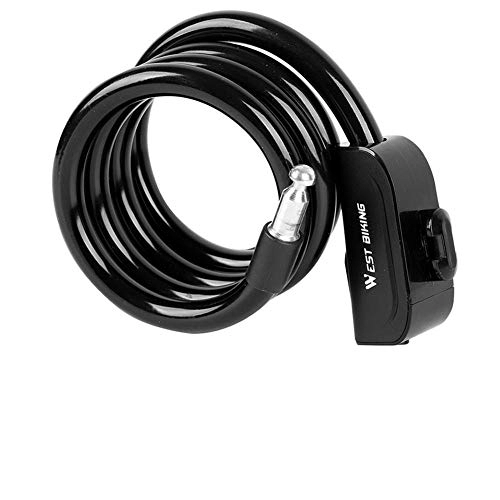 Bike Lock : WSS Shoes bicycle lock Anti-theft MTB Bike Lock Bicycle Motorcycle Security Lengthened Thickened Steel Cable Cycling Locks with -black Bike lock (Color : Black)