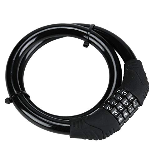 Bike Lock : WSS Shoes bicycle lock Bicycle Lock Combination Number Code Steel Anti-Theft Strong Security Bracket Chain Lock Bike Accessories-black Bike lock (Color : Black)