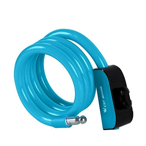 Bike Lock : WSS Shoes bicycle lock Bike Lock Bicycle Cable Lock Anti-theft Lock with Keys Cycling Steel Wire Security Road Bicycle Locks Anti-theft Lock-black Bike lock (Color : Blue)