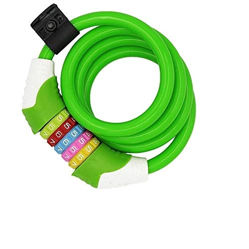 Bike Lock : WSS Shoes bicycle lock Security Combination Steel Wire Bike Motorbike Code Lock Anti-Theft Cable Lock Spiral Lock-black Bike lock (Color : Green)