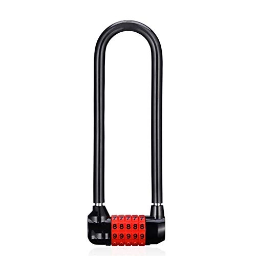 Bike Lock : WSZMD U lock Padlock U-Shaped Password Lock Bicycle Five-Digit Password Lock Resettable Security Lock Password Luggage Bag Suit Hardware, Bike U Lock bike u lock (Color : Black)