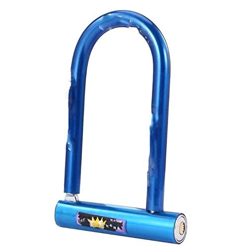 Bike Lock : WSZMD U lock Type 28 Universal Cycling Safety Bike U Lock Steel MTB Road Bikes Bicycle Cable Anti-theft Heavy Duty Lock, Bike U Lock bike u lock (Color : Blue)