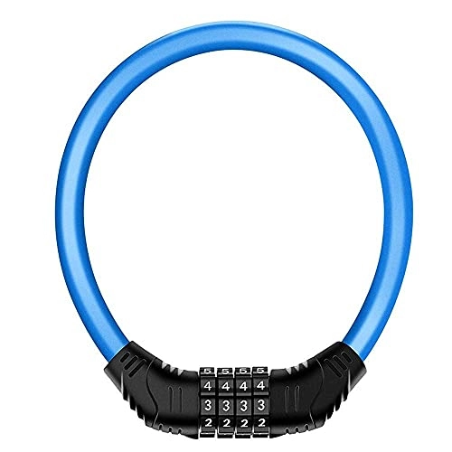 Bike Lock : XIEZI Bicycle Bassword Lock Cable Lock / Anti-Theft Password Lock Electric Motorcycle 4-Bit Password Outdoor Waterproof Anti-Rust Wire Lock / Cycling Accessories-Blue
