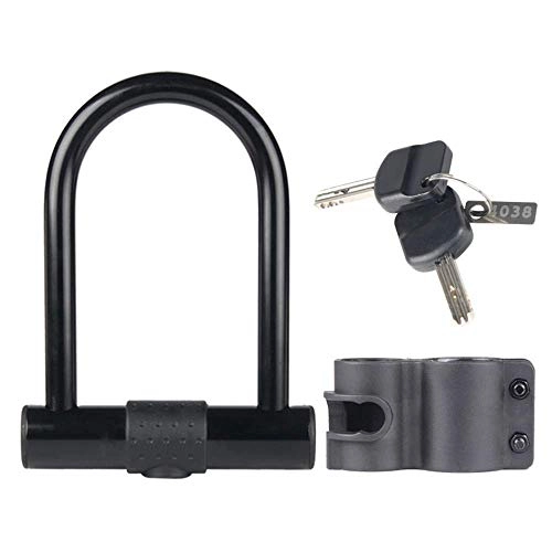 Bike Lock : XIEZI Bicycle Lock Bike U Lock with Free Lock Mount and 2 Keys, Heavy Duty Chain Lock Hardened Steel, Anti-Drill, Portable, for Bikes and Motorcycle and Scooter.