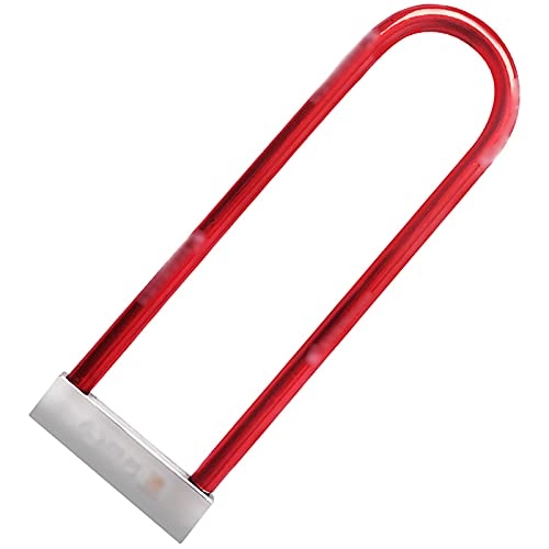 Bike Lock : XMSIA Bicycle Lock Durable Motorcycle Lock Bike U Shape Lock Glass Door Long U Shape Lock Cycling Locks Anti-Theft (Color : Red, Size : 35x11.6cm)