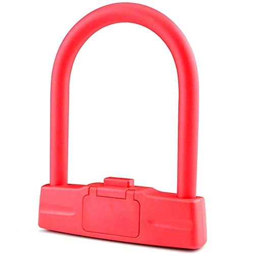 Bike Lock : Yaunli Heavy Duty Bicycle U-Lock Bicycle Lock Aluminum Lock U-lock Lock Cycling Lock Cable Lock Bike Lock Bicycles U Lock (Color : Red, Size : One size)