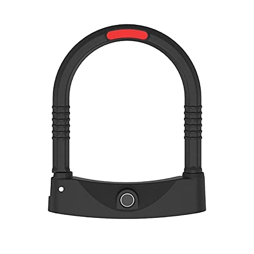 Bike Lock : YQG U-lock Bicycle Lock, Cycling U-Locks Smart Fingerprint Lock Electric Motorcycle Lock Seconds Open Waterproof Rust, Black, One Size