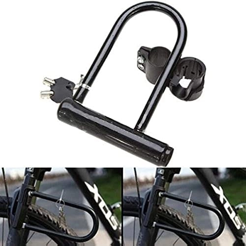 Bike Lock : Yxxc Gate Bike U Lock with 2 Keys, Security Anti-theft Lock for Mountain Bicycle Motorbike, Includes Mounting Bracket Security