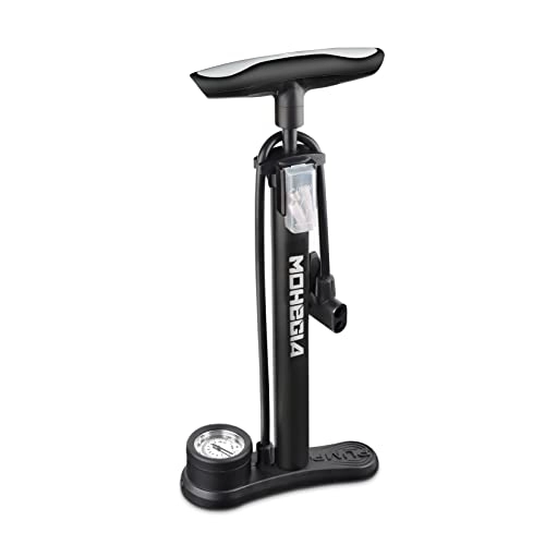 Bike Pump : Bike Floor Pump with Gauge, Air Bicycle Pump Inflator with High Pressure 160 PSI, Fits Schrader and Presta Valve