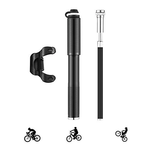 Bike Pump : Bike Pumps with Hidden High Pressure Meter, Mini Bike Pump for all Bikes 150PSI, Ball Pump with Needle and Frame Mount, Portable Bicycle Pump for Road, Mountain and BMX Fits Presta & Schrader Valve