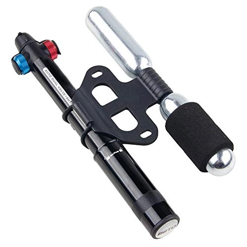 Bike Pump : CaoQuanBaiHuoDian Bike Pump Bicycle Tire Inflator Presta and Schrader Valve Bicycle Tire air Pump Manual Model and Automatic Model Small Pump Widely Used Portable Pump (Color : Black, Size : 20cm)