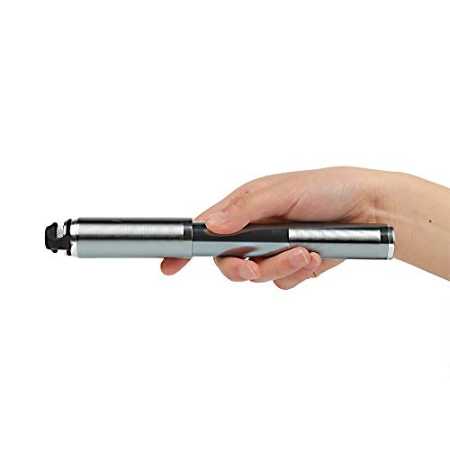 Bike Pump : CaoQuanBaiHuoDian Bike Pump Ultra Light Mini Bicycle High Pressure Pump 160 Psi with Extension Head Manual Inflatable for Easy Carrying Widely Used Portable Pump (Color : Silver, Size : 21cm)