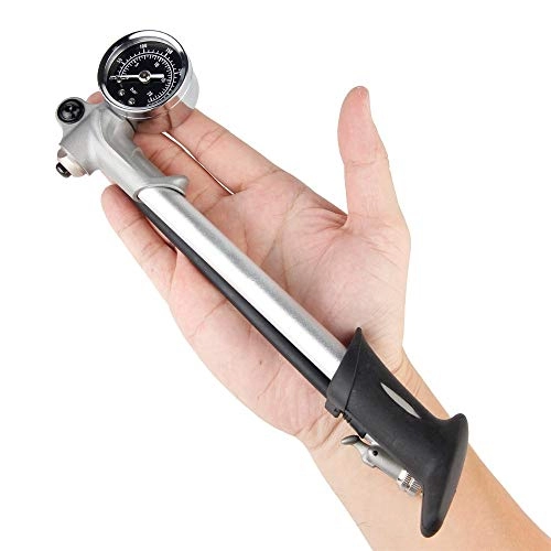 Bike Pump : CaoQuanBaiHuoDian Bike Pump Ultralight Bicycle Pump High Pressure Bicycle Pump Inflator Portable Manual Pump with Gauge Lightweight Widely Used Portable Pump (Color : Silver, Size : 10.2inch)