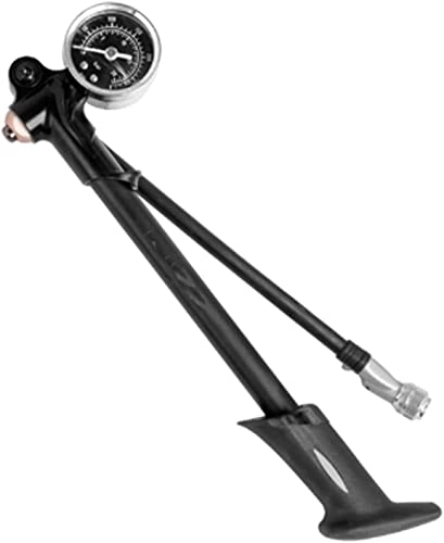 Bike Pump : FCPLLTR 300PSI Air Supply Inflator Bicycle Pump To Inflate Fork Shock Fits With Psi / bar Gauge Bleeder Foldable Hose GS02D (Color : Black) (Color : Black)