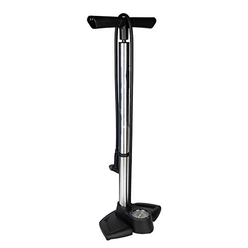 Bike Pump : Honglimeiwujindian Bicycle Tyre Pump Vertical Pump Mountain Bike Portable Handheld Aluminum Alloy Tire Inflation no Need to Carry Components (Color : Silver, Size : 680mm)