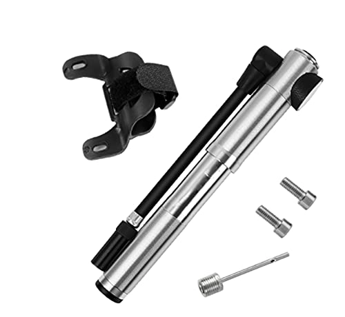 Bike Pump : JIEYANG YouCg Cycling Bike Pump 300 PSI High Pressure Aluminum Alloy Tyre Tire Inflator Bicycle Pump With Gauge Bike Pumps (Color : Silver WithHose)