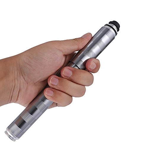 Bike Pump : Jklt Convenient Bicycle Pump Hand Push Portable Basketball Inflatable Tube Bike Tire Inflator Durable (Color : Silver, Size : 215mm)