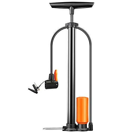 Bike Pump : Jklt Convenient Bicycle Pump High Pressure Bicycle Pump Portable Ball Inflator Dual-purpose Household Inflator Lightweight (Color : Black 1, Size : 60x21cm)