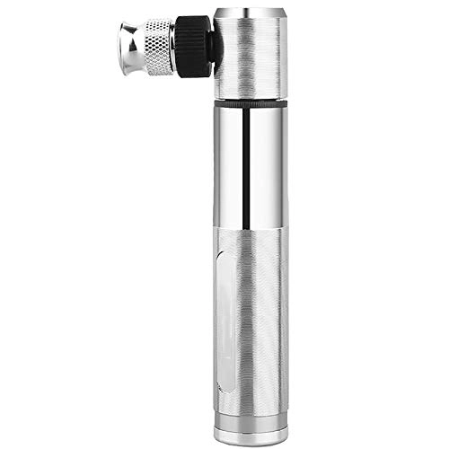 Bike Pump : Jklt Convenient Bicycle Pump Mountain Bike Pump Road Bike Mini Pump Household Portable Equipment Pump Lightweight (Color : Silver, Size : 12.8cm)