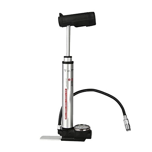 Bike Pump : JTRHD Bicycle Air Pump Bicycle Floor Pump with Barometer Riding Equipment Convenient to Carry Easy Pumping (Color : Silver, Size : 285mm)