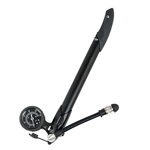 Bike Pump : JTRHD Bicycle Air Pump Mountain Bike Mini Pump with Barometer Riding Equipment Convenient to Carry Easy Pumping (Color : Black, Size : 310mm)