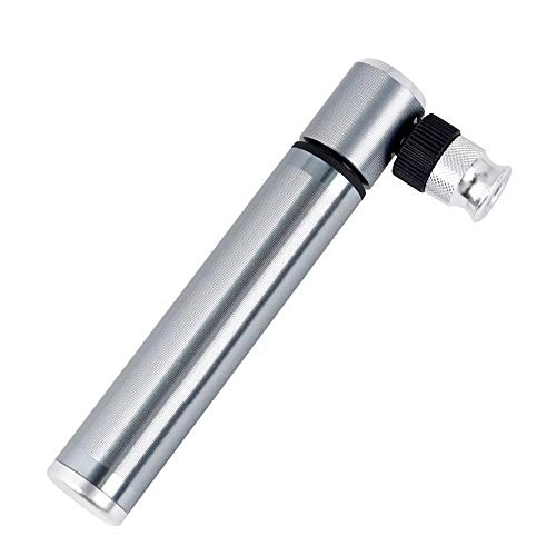 Bike Pump : JTRHD Bicycle Air Pump Portable Mini Bicycle Pump Aluminum Alloy Manual Inflatable Cycling Equipment Easy Pumping (Color : Silver, Size : 130mm)