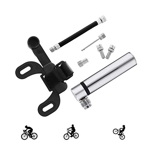 Bike Pump : KuaiKeSport Bike Pumps for all Bikes, Mini Portable Compact Bike Pump With 120 PSI, Ball Pump with Needle and Frame Mount, Bicycle Pump for Road fits Presta &Schrader Valve, Frame-Mounted Pumps, Silver