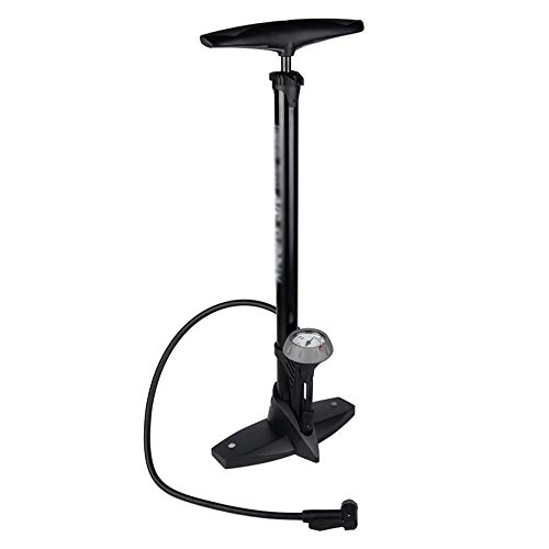 Bike Pump : Lzcaure-SP Bicycle pump 160 PSI Standing Tyre Pump With Manometer Gauge Inflator For Bikes Tyres / Inflatable Mattress / Football (Color : Black, Size : 62cm)