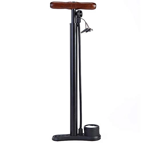 Bike Pump : MICEROSHE Durable Bicycle Pump Ball Pump High Pressure Aluminum Alloy with Watch Pump Bicycle Electric Bicycle Basketball Pump Practical (Color : Black, Size : 50x23cm)