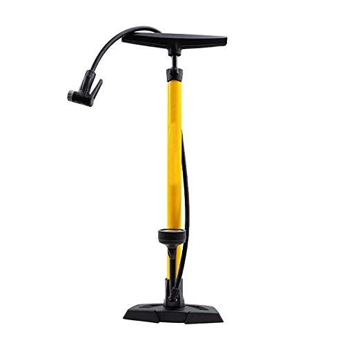 Bike Pump : MICEROSHE Durable Bicycle Pump Floor Type Pump Foot High Pressure Bicycle Basketball Universal Air Pump Multifunction (Color : Yellow, Size : 620mm)