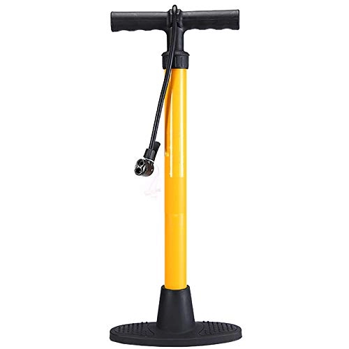 Bike Pump : MICEROSHE Durable Bicycle Pump High-pressure Pump Self-propelled Motorcycle Pump Ball Toy Inflatable Tool Practical (Color : Yellow, Size : 3.8x59cm)