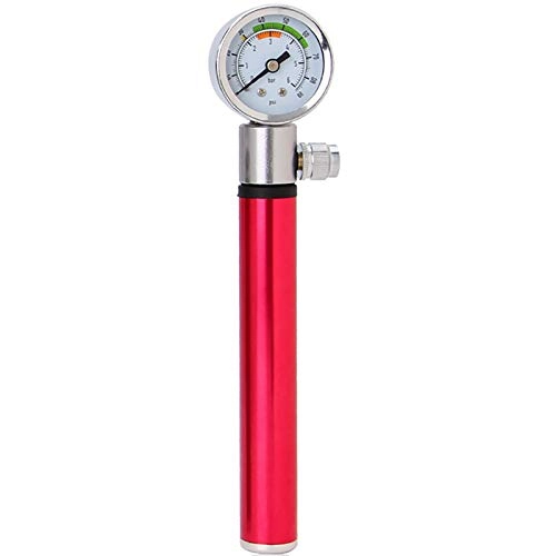 Bike Pump : MICEROSHE Durable Bicycle Pump Portable Household Bicycle and Motorcycle High Pressure Pump Aluminum Alloy Pump Practical (Color : Red, Size : 19.5x2.1cm)