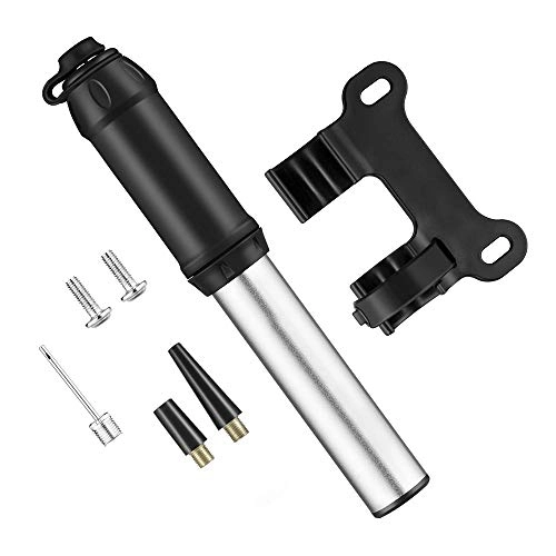 Bike Pump : MICEROSHE Lightweight Bicycle Pump Portable Telescopic air Tube Bicycle air Pump with Mounting kit High Pressure Bicycle air Pump Tire Repair tool Practical and Stylish (Color : Silver, Size : 18cm)