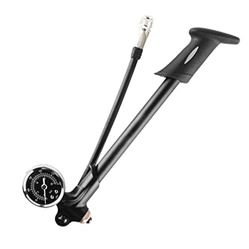 Bike Pump : MICEROSHE Lightweight Bicycle Pump Ultralight Bicycle Pump High Pressure Bicycle Pump Inflator Portable Manual Pump with Gauge Lightweight Practical and Stylish (Color : Black, Size : 10.2inch)