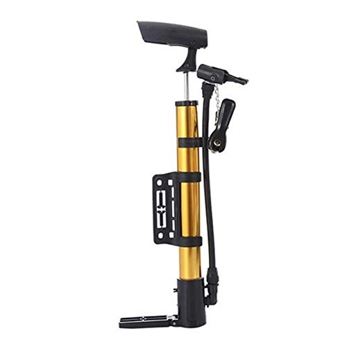 Bike Pump : MUMUWUEUR Bicycle Pump Cycling Practical Foldable Pedal Aluminium Alloy Portable With Bracket Handheld Mini High Pressure (Color : Gold, Size : Free)