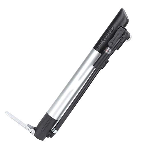 Bike Pump : Portable Bicycle Pump Aluminum Alloy Bike Tire Inflator Basketball Football Inflator Pump With 2 Charging Valve Cycling Accessor