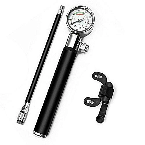 Bike Pump : Portable Bicycle Pump With Pressure Gauge 210 PSI Hand Cycling Pump For And For Road Tire Bike Pump (Color : Black)