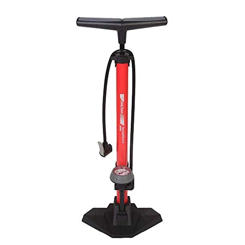 Bike Pump : Qiutianchen Bicycle Foor PumpBicycle Floor Air Pump With 170PSI Gauge High Pressure Bike Tire InflatorSuitable For Bicycles (Color : Red, Size : One Size)