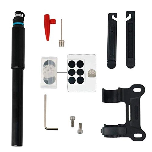 Bike Pump : Qiutianchen Bike Pump Lightweight Bike Pump Telescopic Tube Bike Tyre Repair Kit With Mini Portable MTB Pump For Presta & Schrader Valve Versatility (Color : Black, Size : 24.5cm)