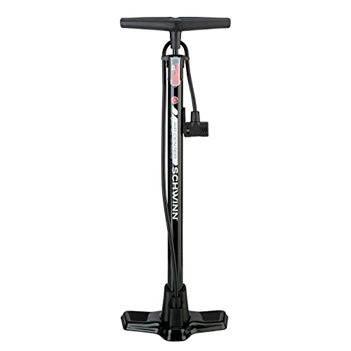 Bike Pump : Schwinn Air Center Floor Bike Pump, Guage Fits Schrader and Presta Valve Types, Black