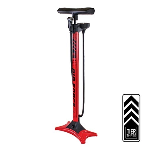 Bike Pump : Serfas FP-T3 Air Force Tier Three Bicycle Floor Pump Red