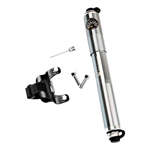 Bike Pump : SM SunniMix Mini Bike Pump - High Pressure 160 PSI Gauge - Fits Presta and Schrader - Bicycle Tire Air Inflator- Mounting Bracket Included